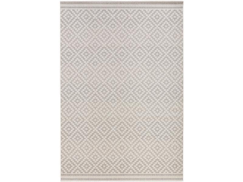 Hanse Home | In & Outd. Teppich Meadow Raute | 100% Polypropylen, 80 x 150 cm, Grey/Cream