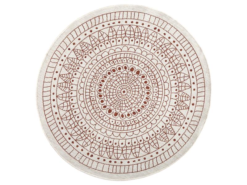 Hanse Home | In & Outd. Teppich Porto | 100% Polypropylen, 140 cm, Terra/Cream
