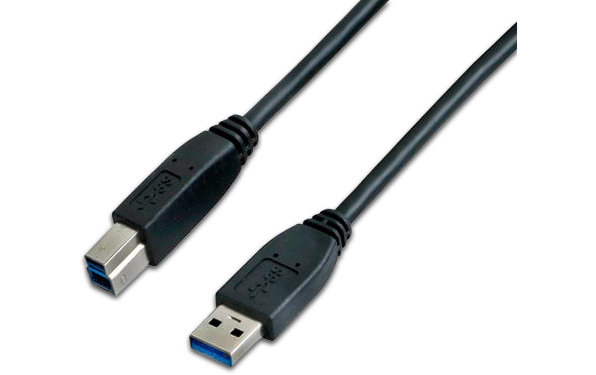 Wirewin USB3.0 Kabel, 1m, A-B, schwarz