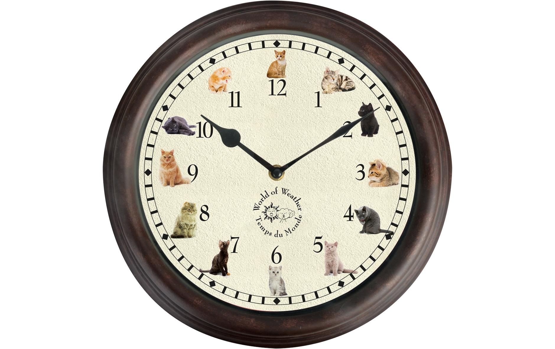 Esschert Design Gartenuhr, Katzengeräuschen
