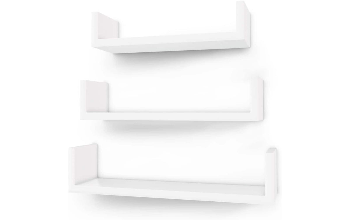 Songmics Wandregal Weiss, 3er Set, Holz