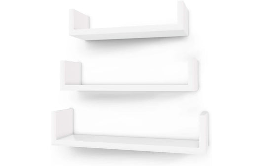 Songmics Wandregal Weiss, 3er Set, Holz