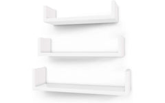 Songmics Wandregal Weiss, 3er Set, Holz
