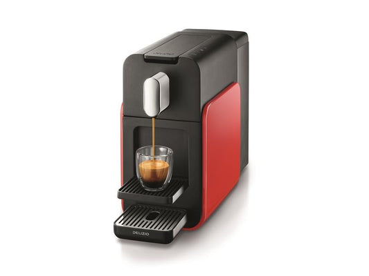 Delizio | Kapselmaschine Brava rot 10196198 | 1450W, 1.3l Tank, 19 Bar Druck, 3x Füllmeng