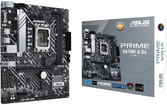 ASUS | PRIME H610M-A D4-CSM, mATX | LGA1700, 2x DDR4, PCI-E 4.0