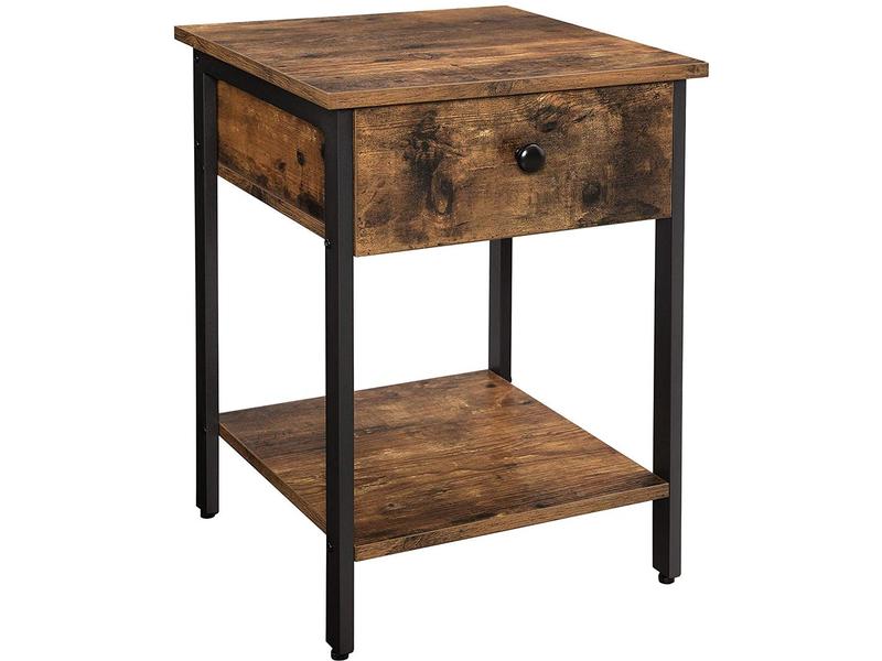 VASAGLE | Beistelltisch mit Schublage &Ablage | 40x40x55 cm (LxBxH) , Traglast 20/10/10kg