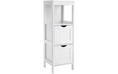 VASAGLE | Regal Landhausstil, Weiss | MDF, 30x89x30 cm (BxHxT)