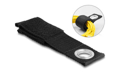 Delock | Strapazierfähiger Klettgurt, 5 Stück | mit Befestigungsöse, L 260 x B 38mm,schwarz