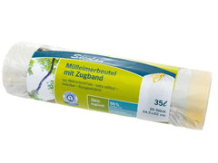 Haushaltsware | Secolan Mülleimerbeutel 35 Liter | 20 Stück pRolle, mit Zugband, 545 x 620 mm