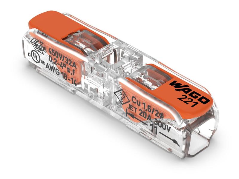 WAGO | Durchgangsverbinder 2-fach | 2L 0.14-4 mm2 32 A, 60 Stück
