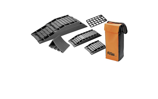 froli | Auffahrkeil Set 9-teilig | schwarz, 9-teiliges Set, inkl. Tasche