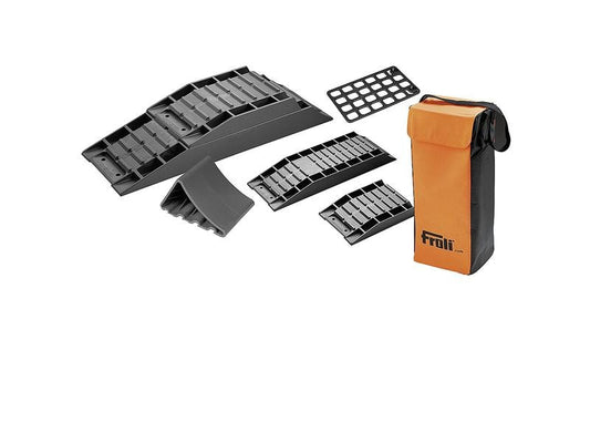 froli | Auffahrkeil Set 9-teilig | schwarz, 9-teiliges Set, inkl. Tasche