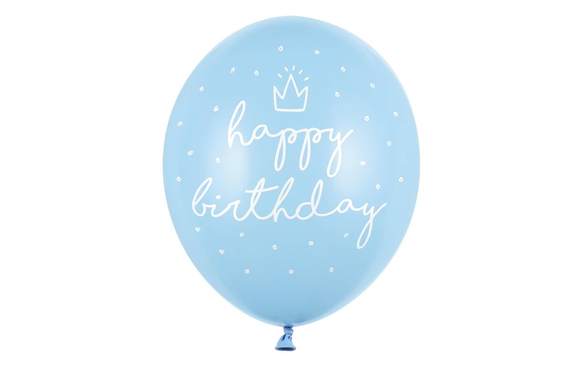 Partydeco Ballons Happy Birthday past-blau