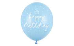 Partydeco Ballons Happy Birthday past-blau