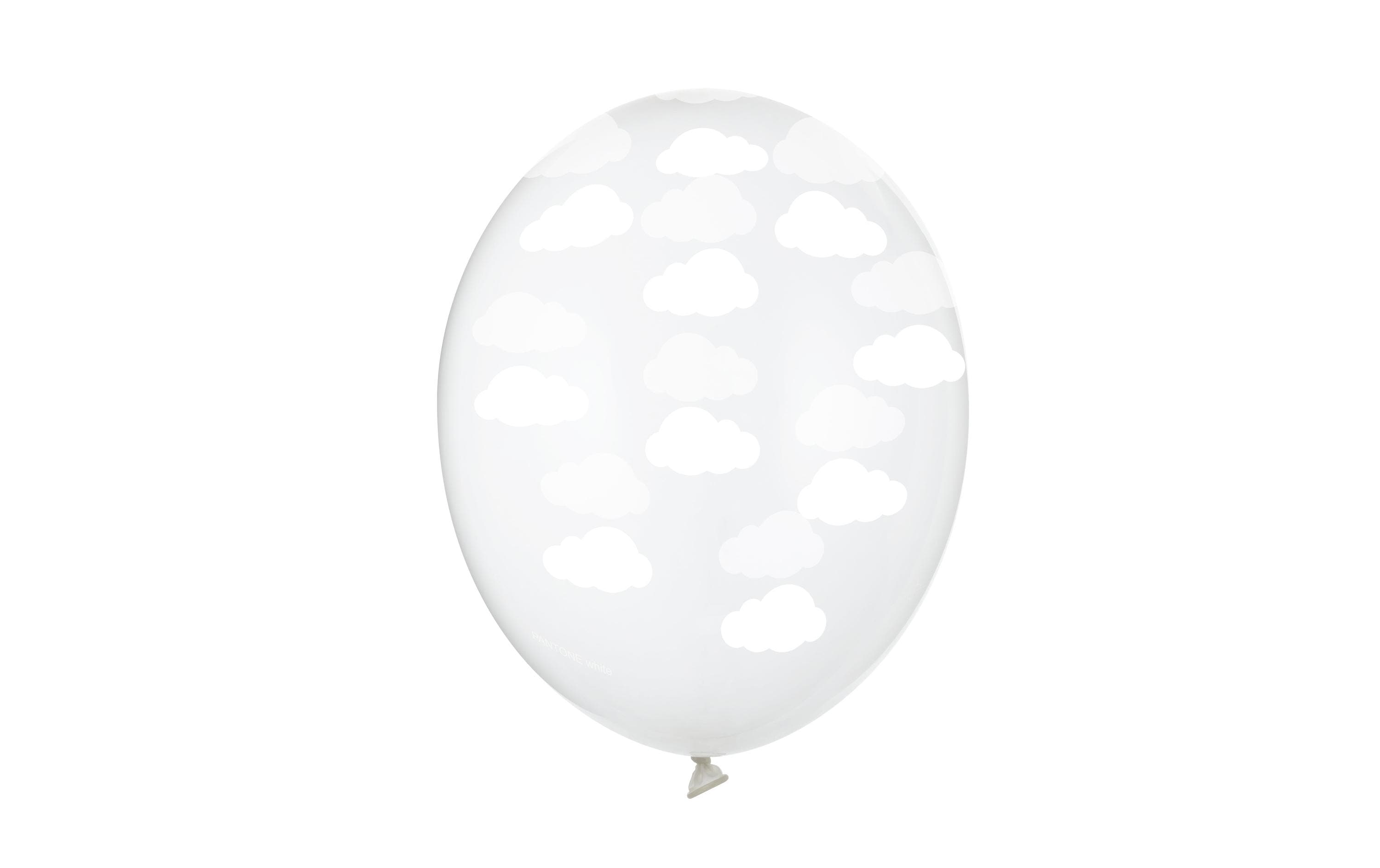 Partydeco Ballons Wolken transparent/weiss