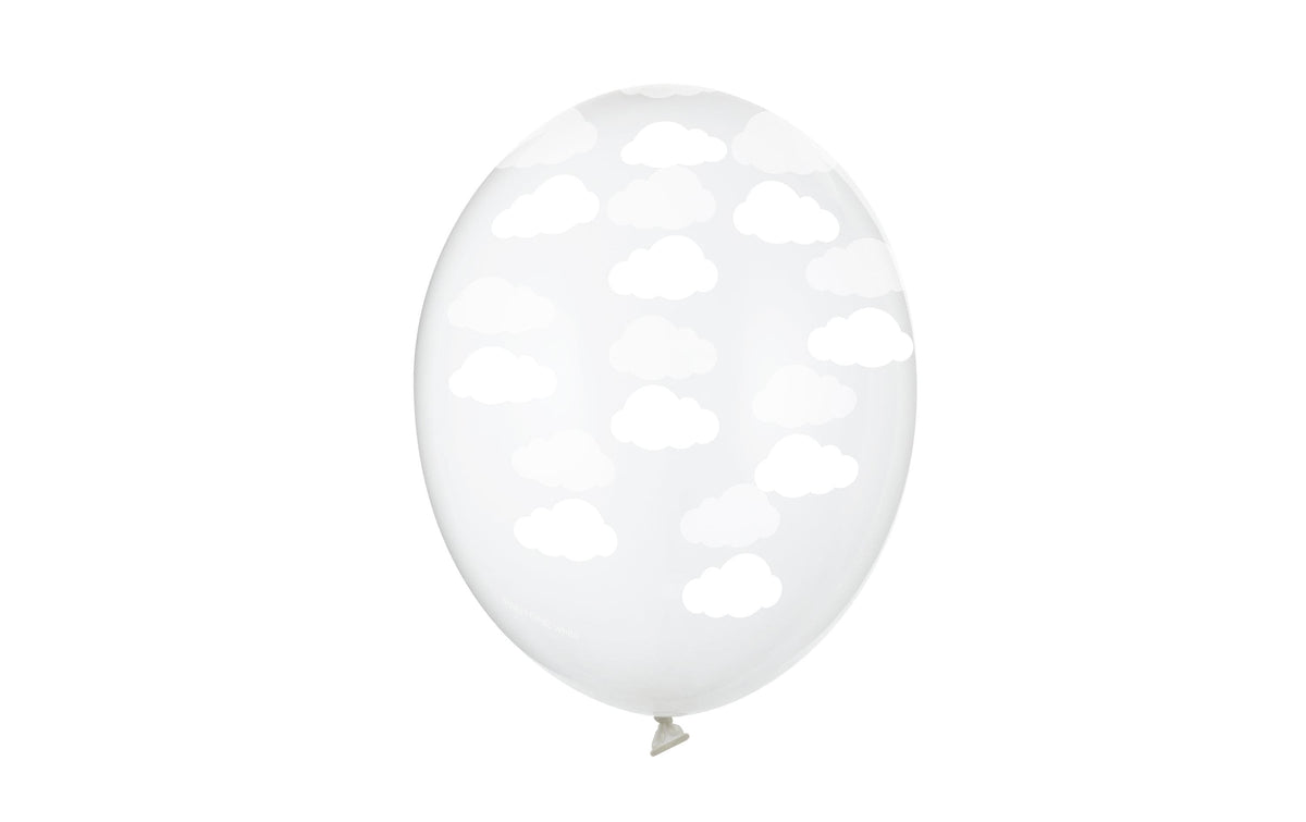 Partydeco Ballons Wolken transparent/weiss