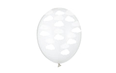 Partydeco Ballons Wolken transparent/weiss
