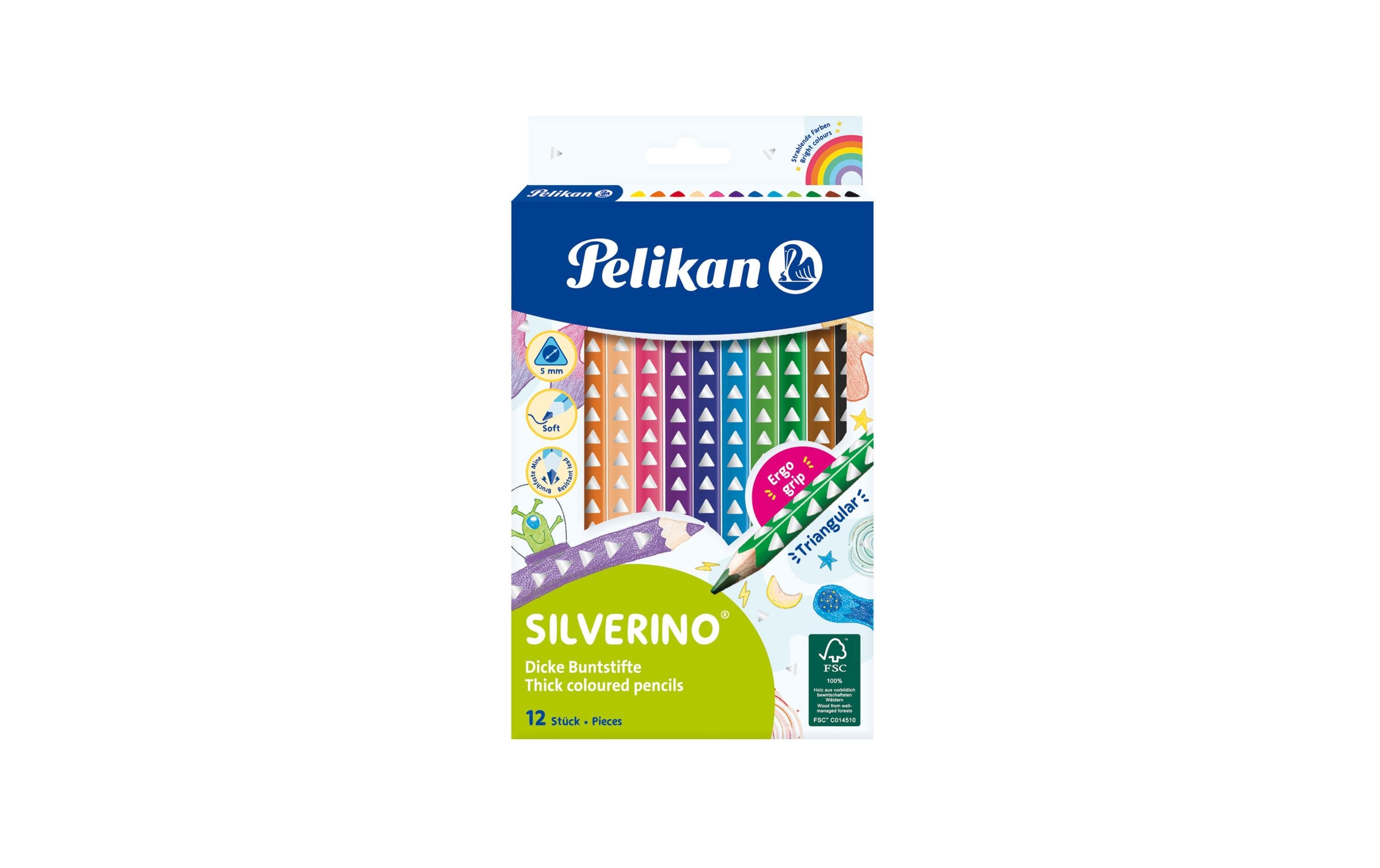 Pelikan Buntstifte triangular Silverino