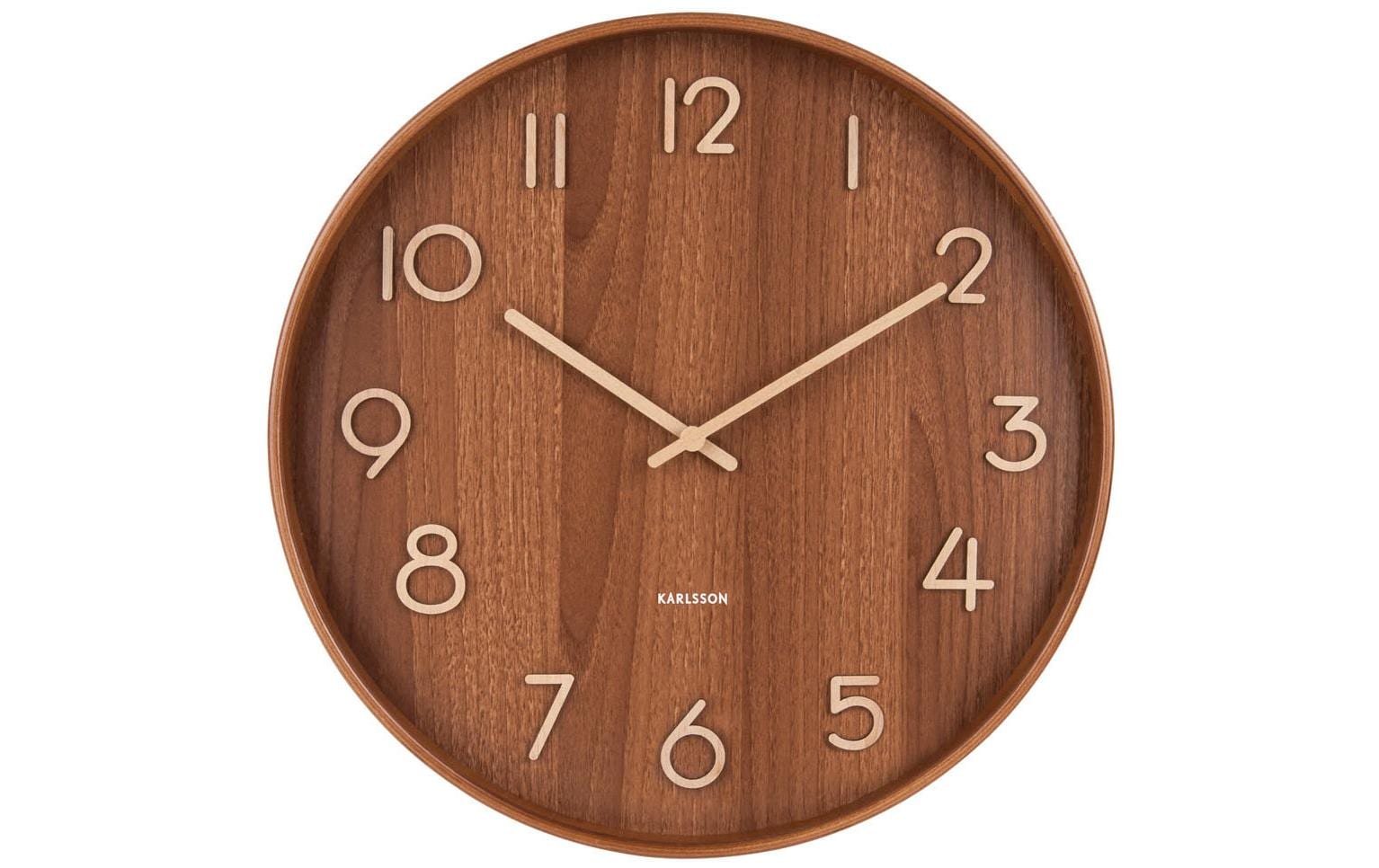 KARLSSON Wanduhr Pure, Dunkelbraun