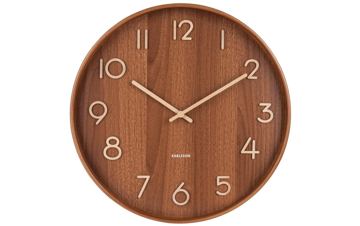 KARLSSON Wanduhr Pure, Dunkelbraun