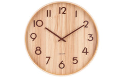 KARLSSON | Wanduhr Pure, Hellbraun | Lindenholz,40x4.5cm(DxT),exkl.1xAA Batterie