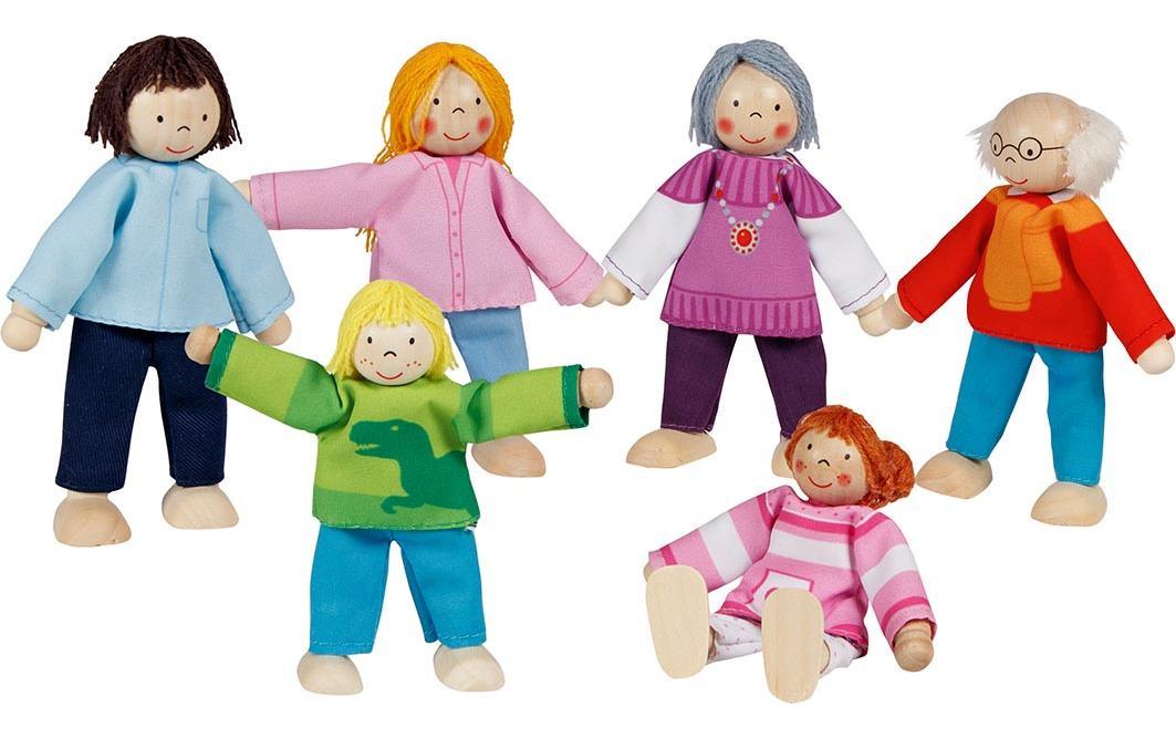 Goki Biegepuppen Moderne Familie 6-teilig