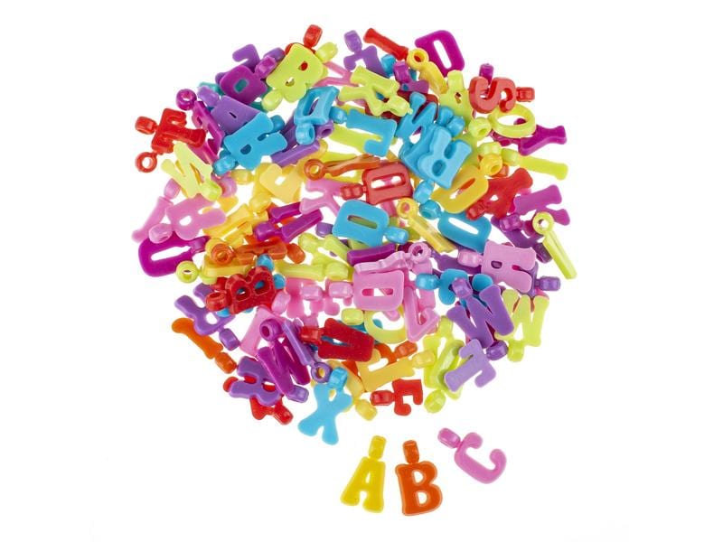 Glorex | Buchstabenperlen | Kunststoff, ca. 200 Stk, Farbig