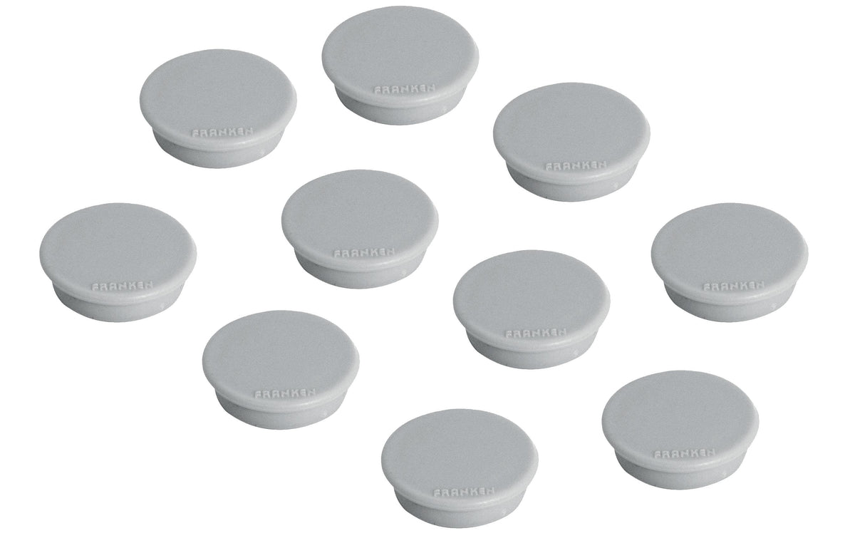 Franken, Haftmagnet Ø 13 mm, 10 Stück, Grau