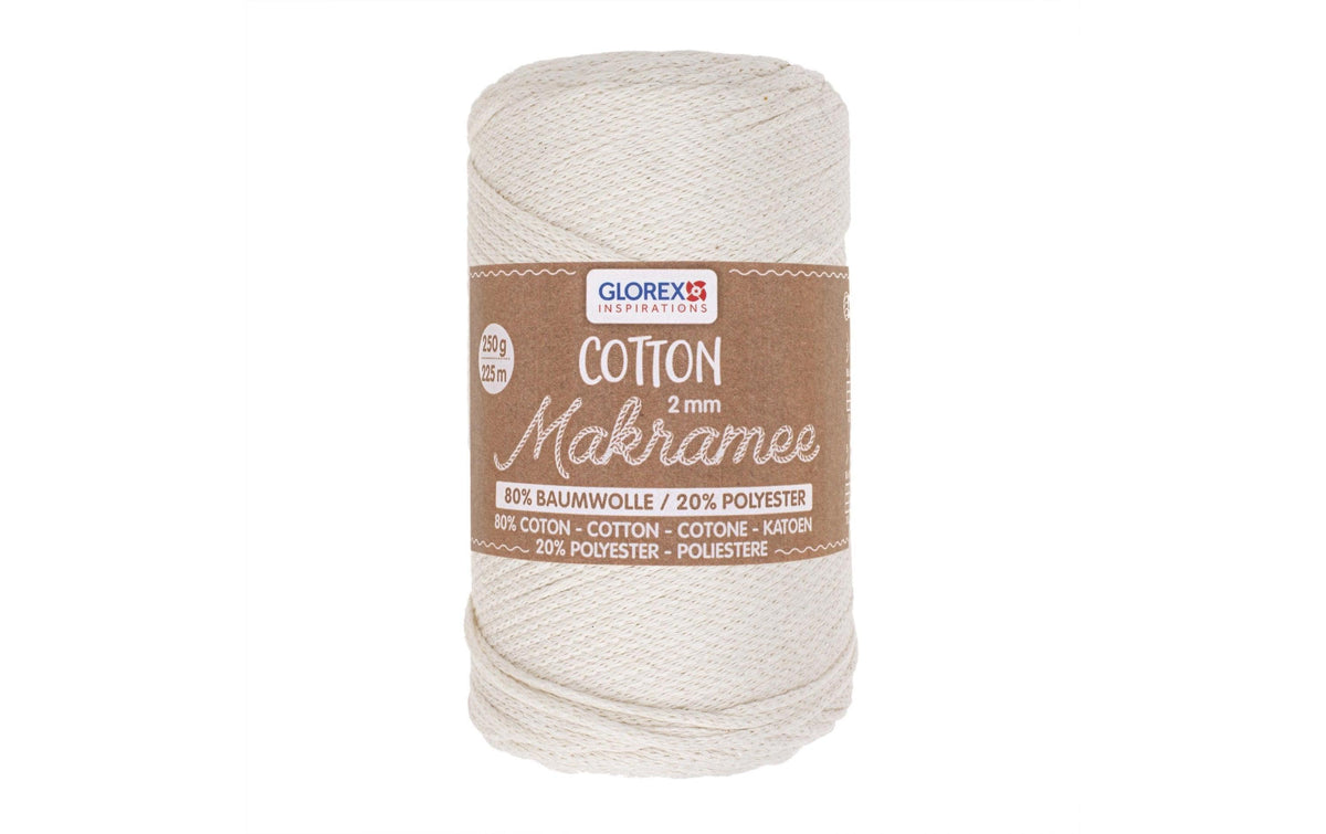 Glorex, Wolle Makramee Cotton 2 mm, 250g, C