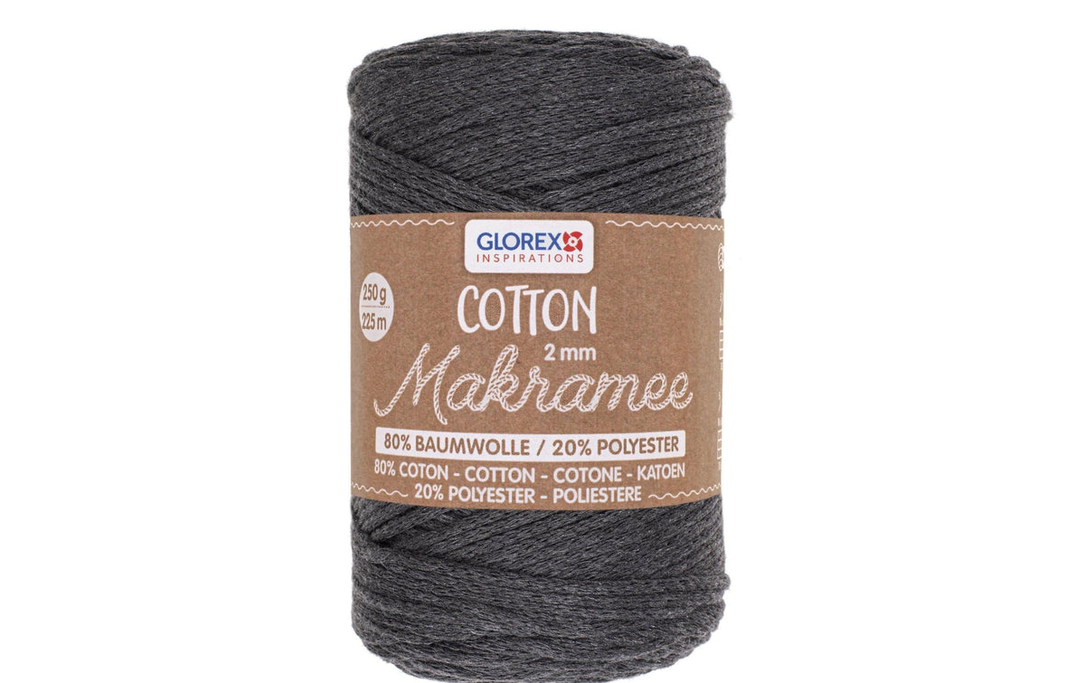Glorex, Wolle Makramee Cotton 2 mm, 250g, A