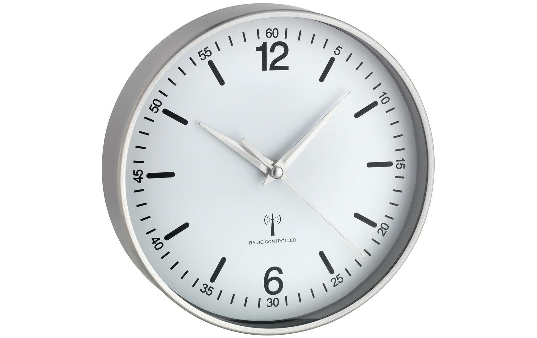 TFA Dostmann, Funk-Wanduhr mit Aluminium-Ra
