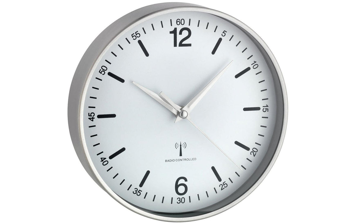 TFA Dostmann, Funk-Wanduhr mit Aluminium-Ra
