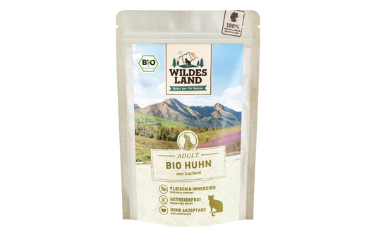 Wildes Land | Wildesland Cat Adult BIO Huhn, Lachsöl | 12x85g