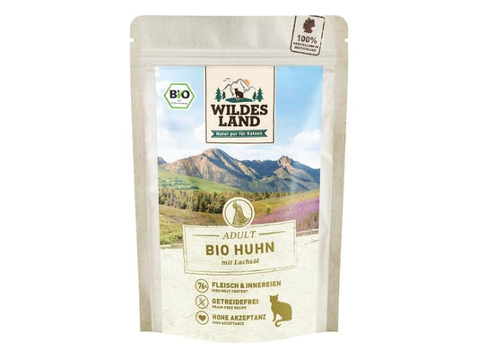 Wildes Land | Wildesland Cat Adult BIO Huhn, Lachsöl | 12x85g