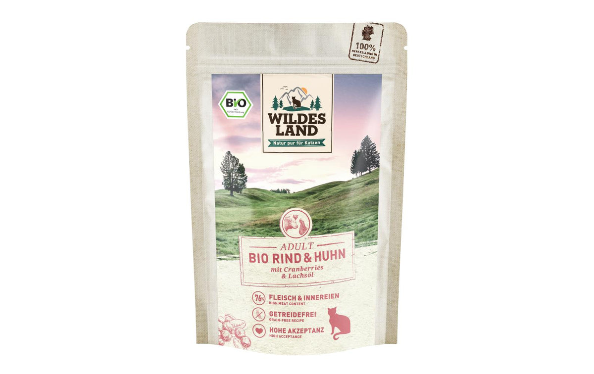 Wildesland Cat Adult BIO Rind, Huhn, Cran.