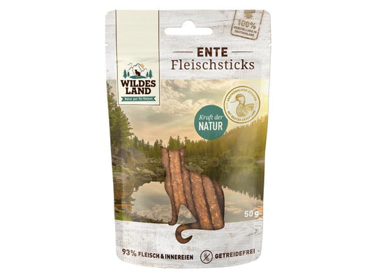 Wildes Land | Katzen-Snack Ente Pur Sticks | 50 g