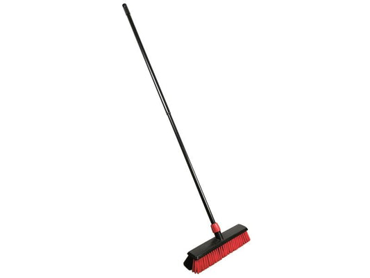 Edi Baur | Bodenwischer Heavy duty 40cm rot | Teleskopstiel 79-142cm, Rosshaarmischung