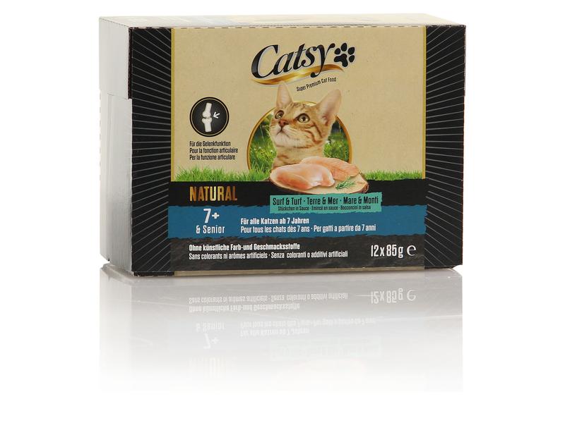 Catsy | 7+ Cat Pouch Surf & Turf | 12x85g