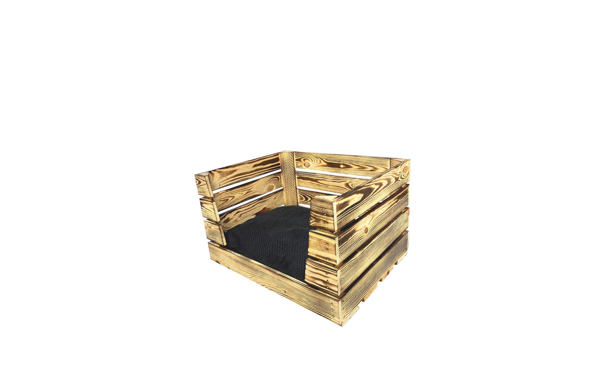 Holz Zollhaus Vintage Katzenbett geflammt