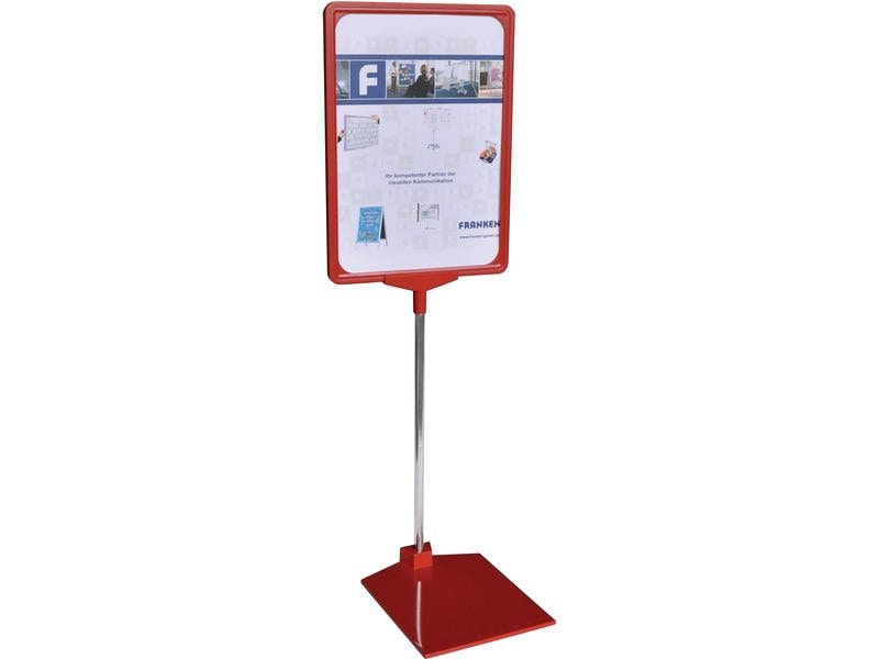 Franken | Preisständer, A4, rot | hochwertiger Aluminiumrahmen, 32mm breit