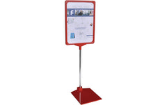 Franken | Preisständer, A4, rot | hochwertiger Aluminiumrahmen, 32mm breit