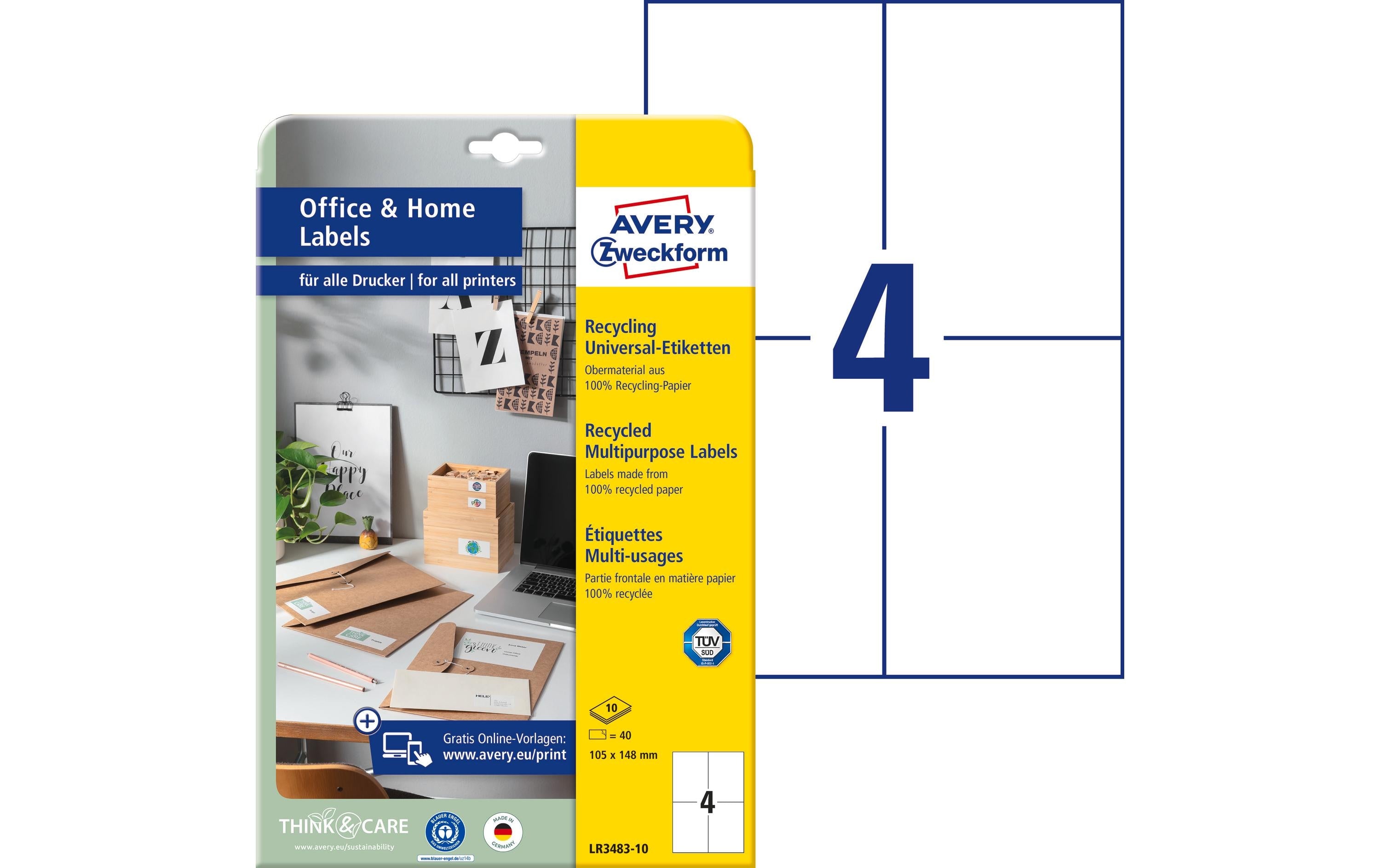Avery Zweckform Recycling Etiketten