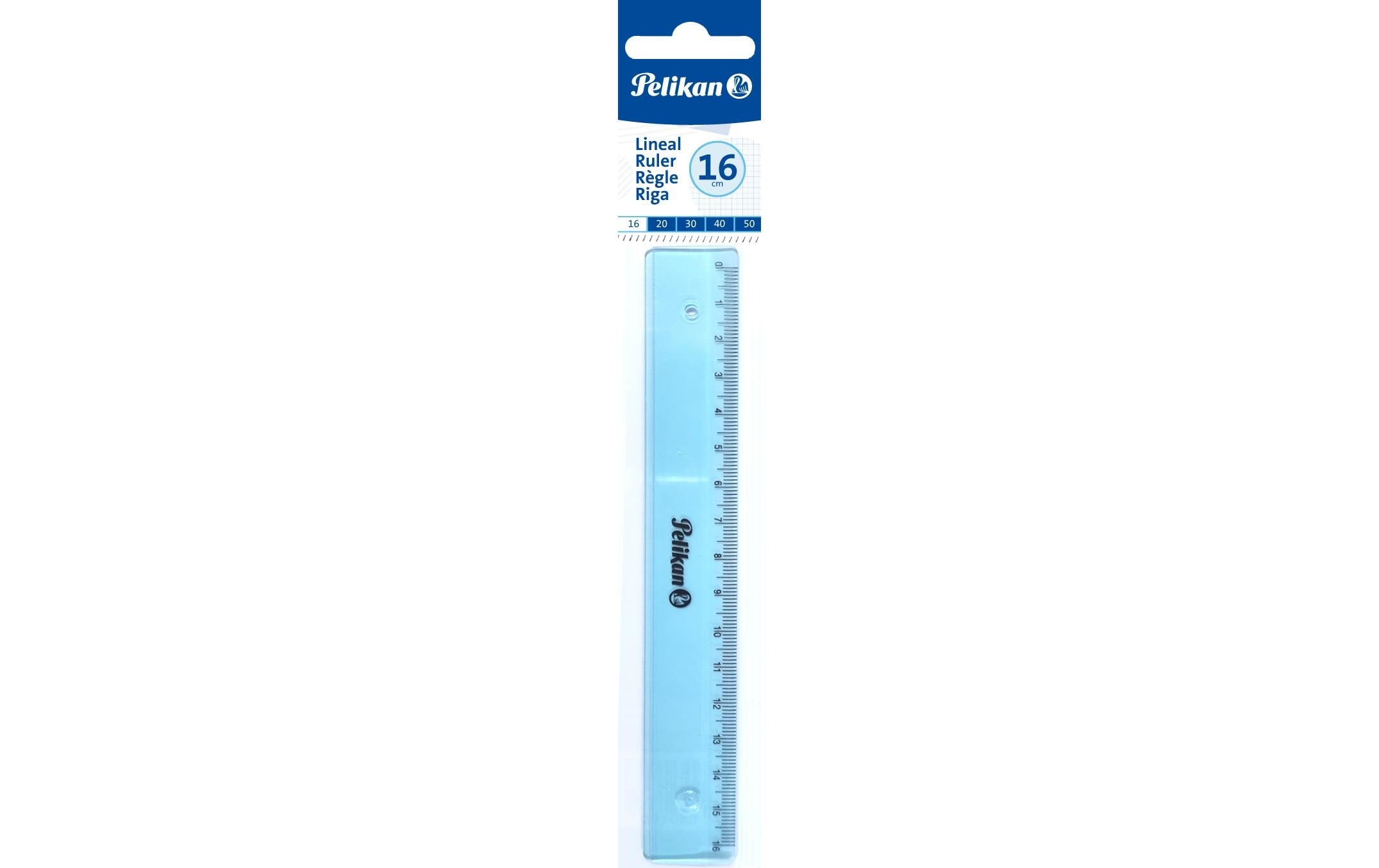 Pelikan Lineal mit Tuschkante blau