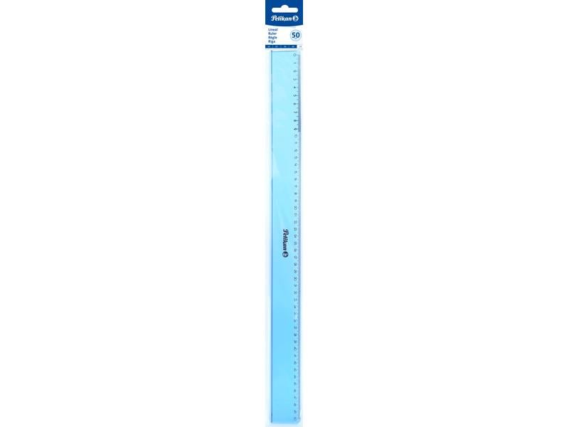 Pelikan | Lineal mit Tuschkante blau | Plexiglas, 50cm