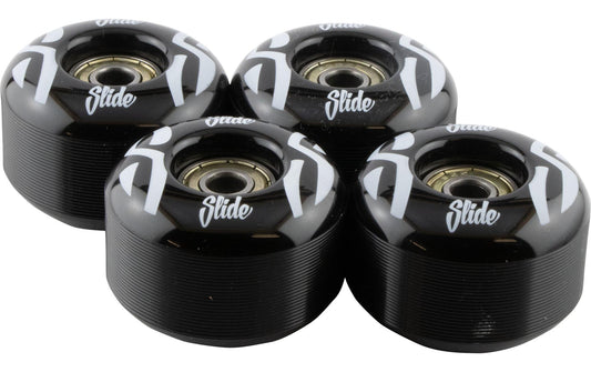 Slide | Skateboard Räder schwarz 4er Set | 52x36 mm 92 A, inkl. Kugellager