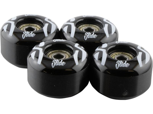 Slide | Skateboard Räder schwarz 4er Set | 52x36 mm 92 A, inkl. Kugellager
