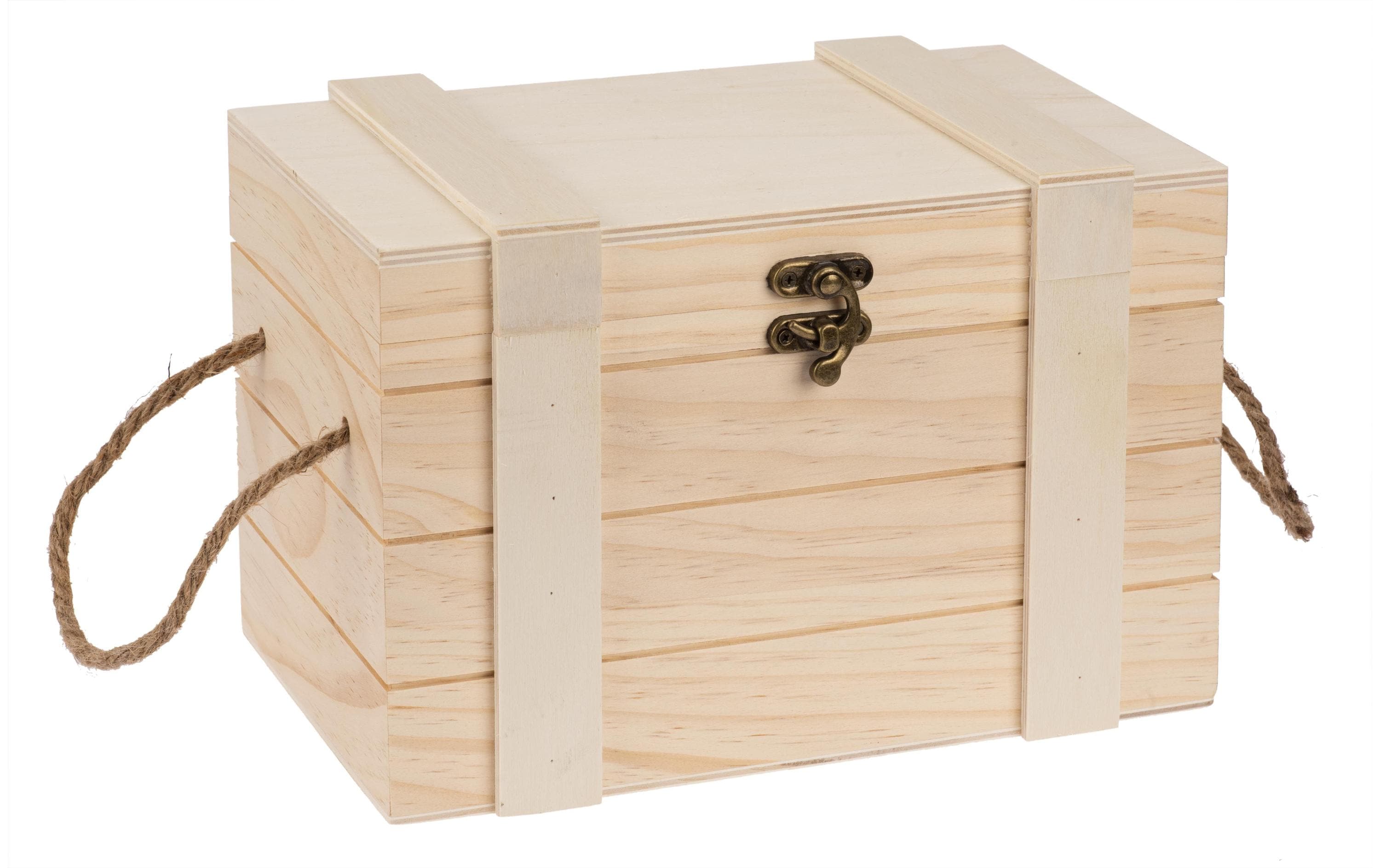Glorex Schatztruhe mit Griffen, Holzverschl