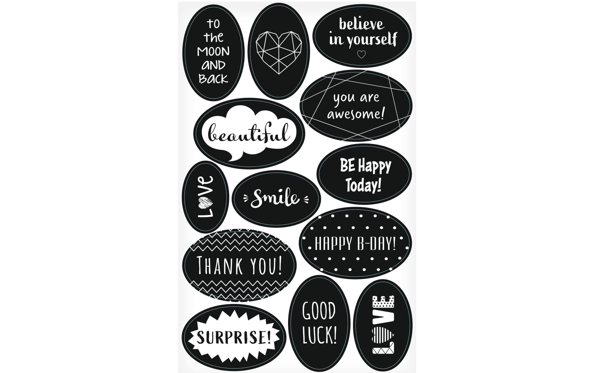 Herlitz Sticker Sprüche Just Black