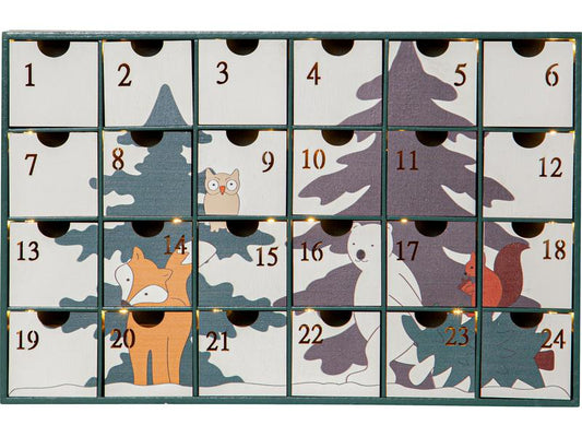 Star Trading | Adventskalender Forest Friends | inkl. LED WW, exkl. Batterie 3x AA, IP20