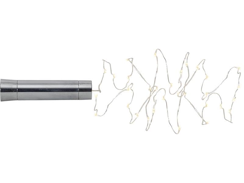 Star Trading | LED-Angel Hair, 40 LED | 40 LED, Bat: 1xAA m Timer, warmwhite/silber